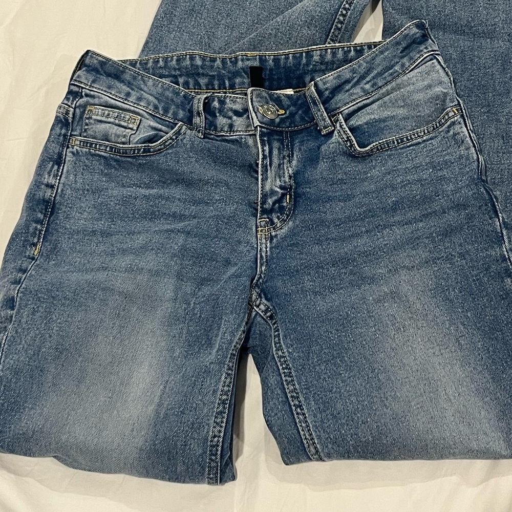 HM Low Rise Flared Leg Blue Wash Jeans